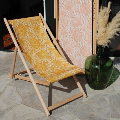 Bronze wood and polyester deckchair