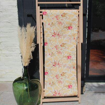 Floral decorative wooden deck chair