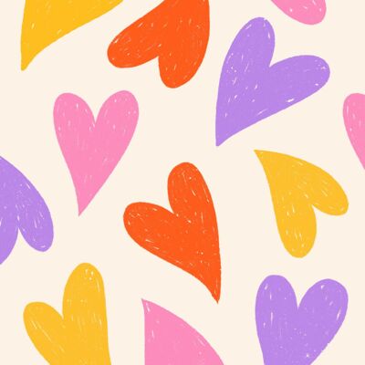 Colorful hearts card