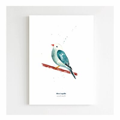Poster decorativo di cancelleria - 14,8 x 21 cm - L'uccello azzurro