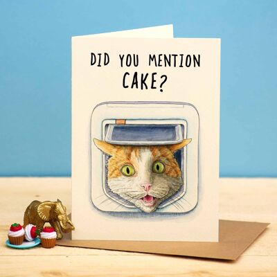 Tarjeta de pastel con solapa de gato - Tarjeta de cumpleaños