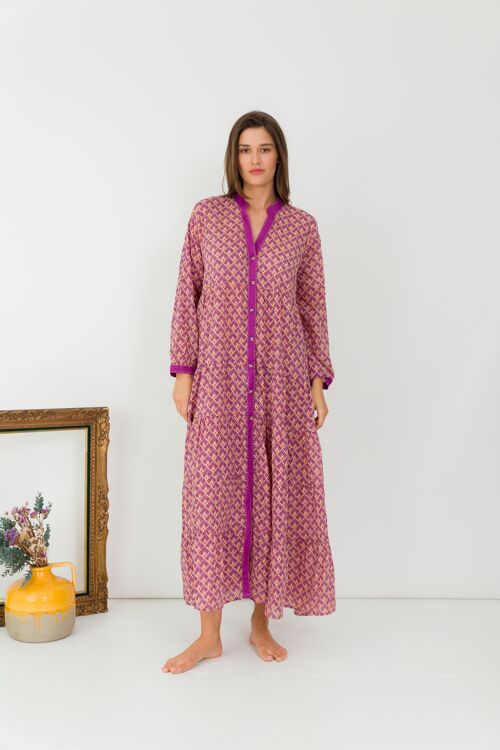 Robe longue bohème en coton