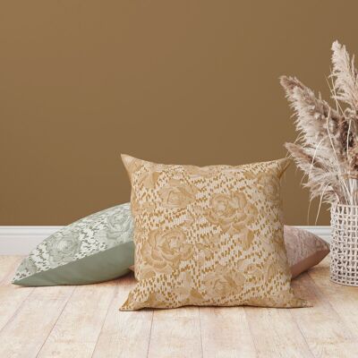 Decorative square cotton gauze flower cushion