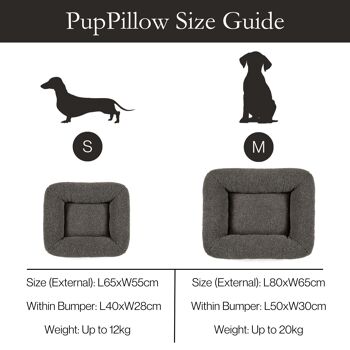 Lit pour chien en polaire PupPillow - Gris ardoise 4