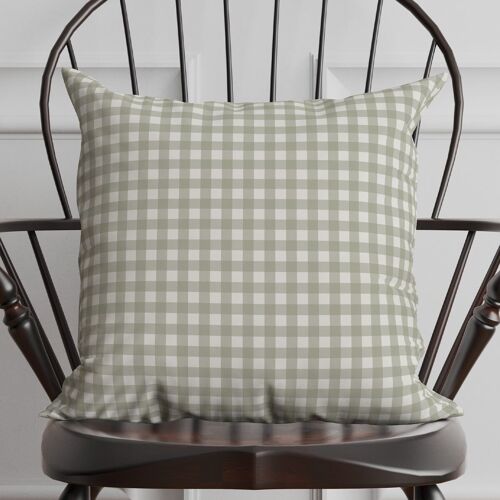 Coussin vichy vert carré 100% coton