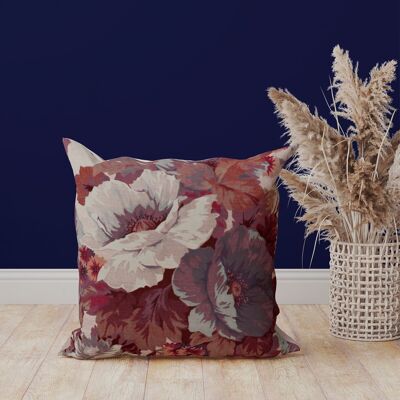 Floral decorative cushion in cotton gauze