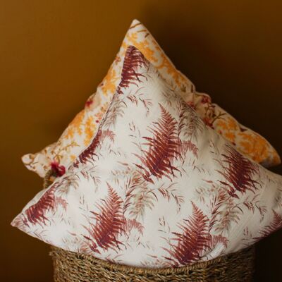 Decorative cushion 100% cotton floral beige