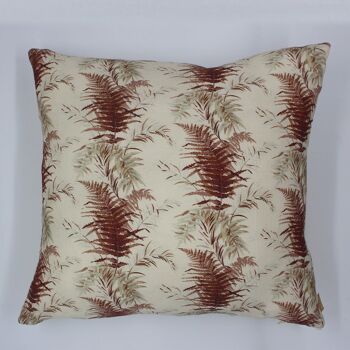 Coussin déco 100% coton floral beige 2