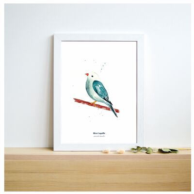 Poster decorativo di cancelleria - 21 x 29,7 cm - L'uccello azzurro