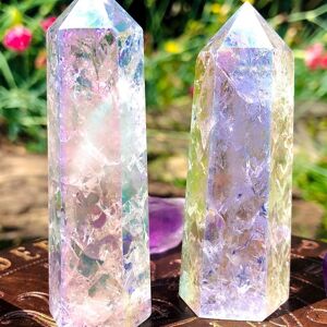 Pointe cristal aura ange craquelee rituel autel witchy