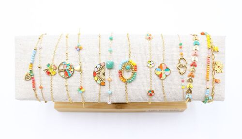 Pack de 12 bracelets en acier - multicolor