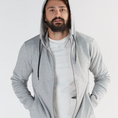 T2900-00 | Chaqueta con capucha TENCEL™ Active Hombre Gris claro-Melange