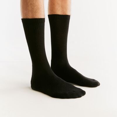 T6000-01 | Unisex Warm Socks - Black 6-PACK