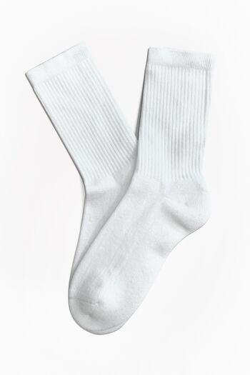 T6000-02 | Chaussettes chaudes unisexes (paquet de 6) - Blanc 3