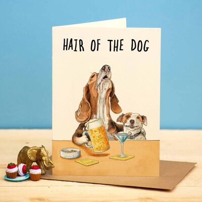 Tarjeta de pelo del perro - tarjeta de cumpleaños divertida
