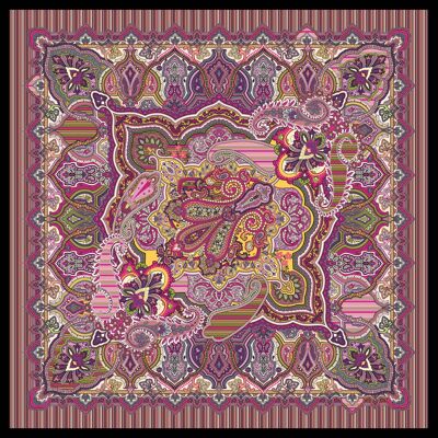 Silk scarf 90x90 plum color