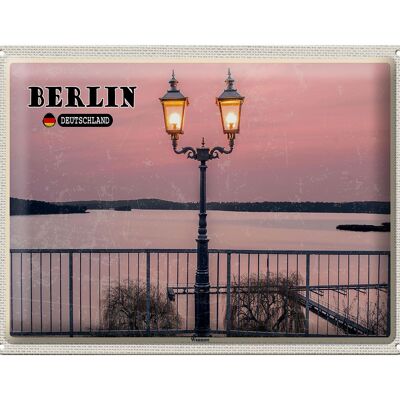 Cartel de chapa ciudades Berlín capital Wannsee 40x30cm
