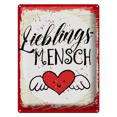 Blechschild Spruch Lieblingsmensch Herz Engel 30x40cm