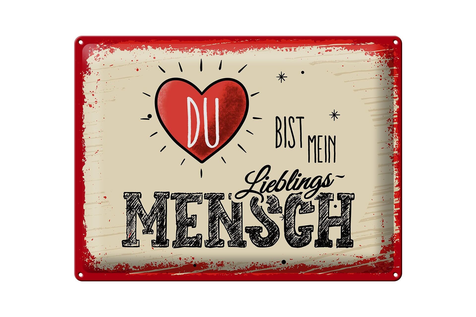 Kaufen Sie Blechschild Spruch Du bist Mein Herz Lieblingsmensch 40x30cm