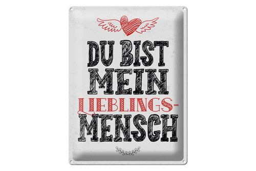 Blechschild Spruch Du bist Lieblingsmensch mein Engel 30x40cm