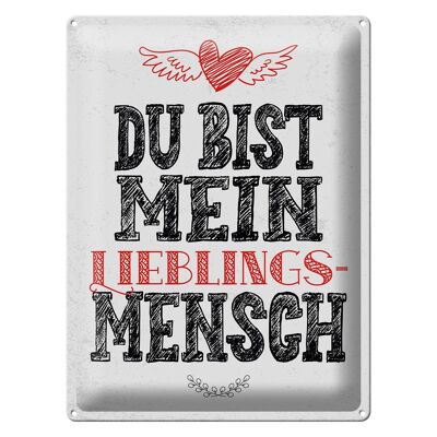 Blechschild Spruch Du bist Lieblingsmensch mein Engel 30x40cm