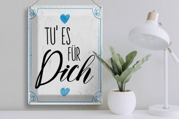 Panneau en étain disant "Faites-le pour vous Heart Family Love" 30x40cm 3