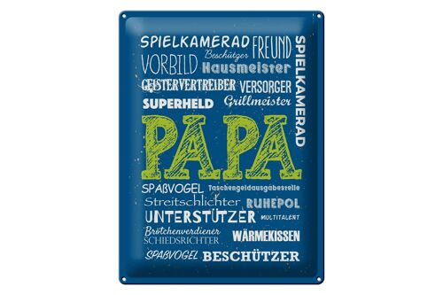 Blechschild Spruch Papa Superheld Vorbild Beschützer 30x40cm