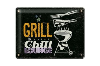 Plaque en tôle indiquant Grill & Chill Lounge 5 étoiles 40x30cm 1