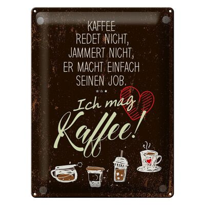 Blechschild Spruch ich mag Kaffee Herz 30x40cm Geschenk