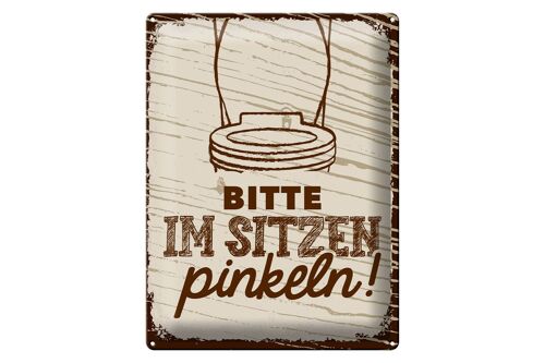 Blechschild Spruch lustig Bitte im sitzen pinkeln 30x40cm