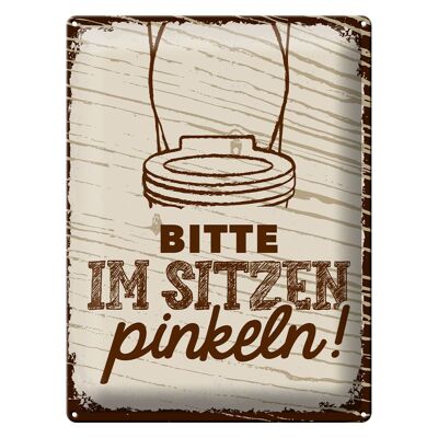 Blechschild Spruch lustig Bitte im sitzen pinkeln 30x40cm