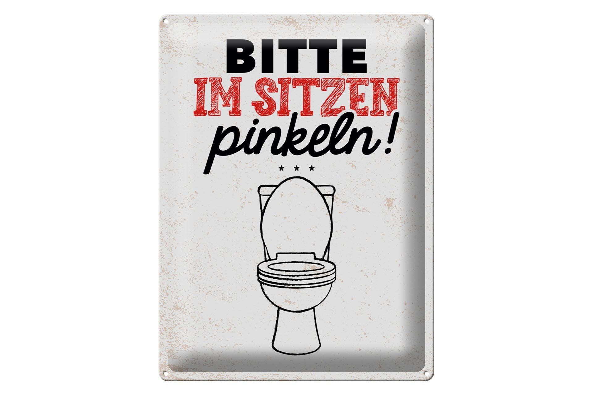 Targa in metallo con scritta "Pipì divertente da seduti", regalo 30x40 cm