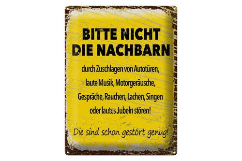 Blechschild Spruch lustig Bitte nicht Nachbarn stören 30x40cm