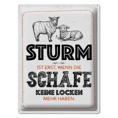 Tin sign saying funny storm when sheep curl 30x40cm