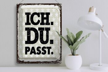 Plaque en tôle disant Ich Du Passt 30x40cm cadeau 3