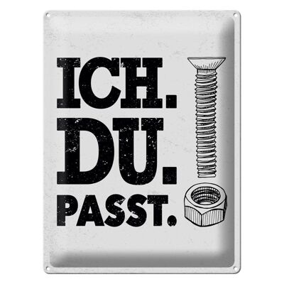 Blechschild Spruch Ich Du Passt Schraube Mutter 30x40cm