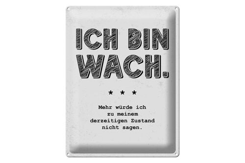 Blechschild Spruch lustig Zustand Ich bin wach 30x40cm