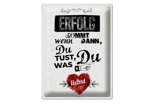 Blechschild Spruch Erfolg dann du tust was du liebst 30x40cm