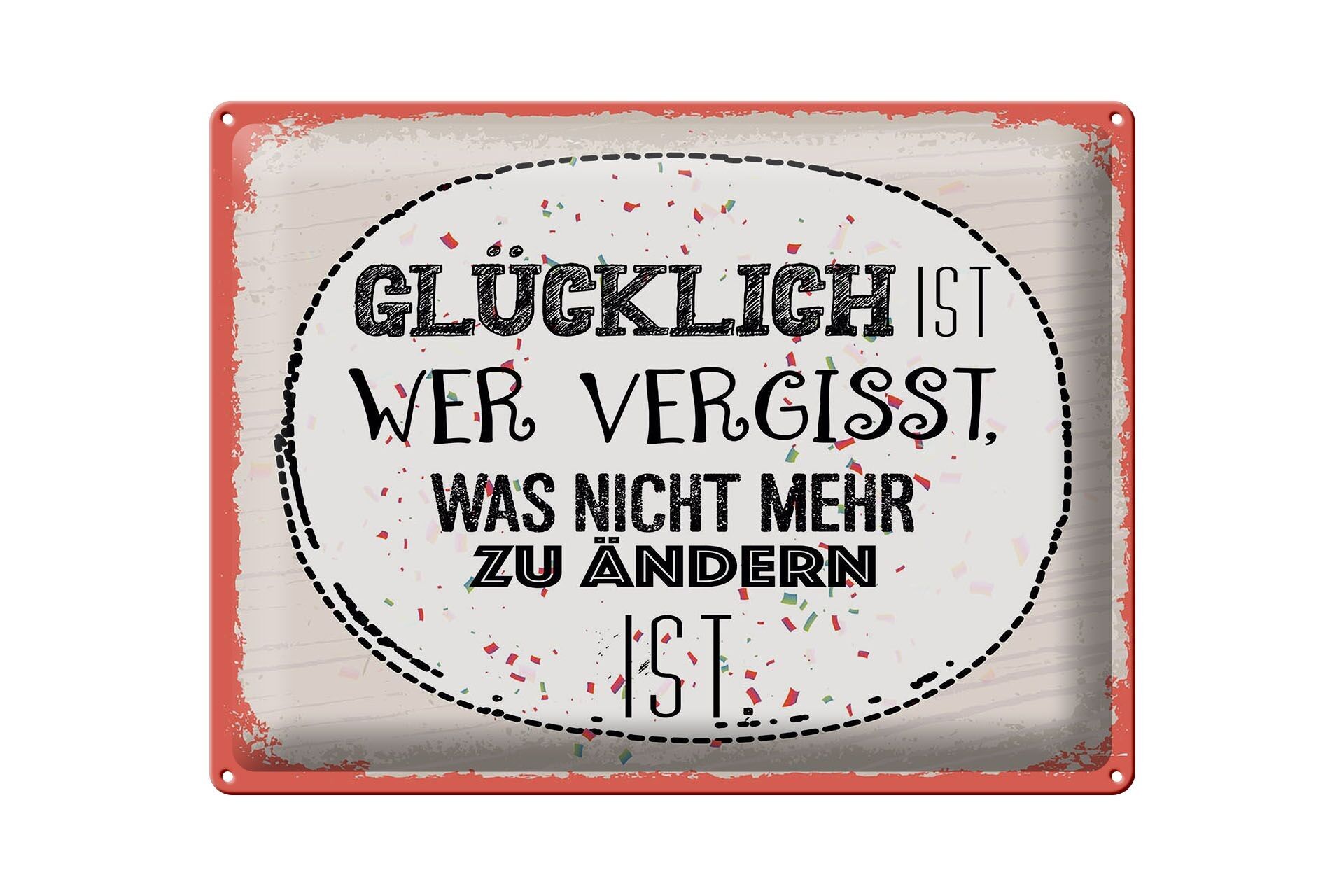 Targa in latta con scritta Felice chi dimentica regalo 40x30 cm