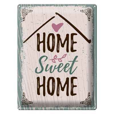 Targa in metallo con scritta Home Sweet Home 30x40 cm regalo