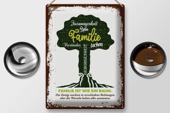 Plaque en tôle disant que la famille est comme un arbre 30x40cm 2