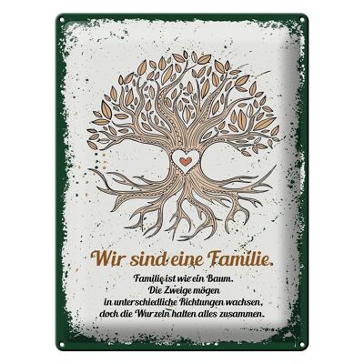 Blechschild Spruch Wir sind Familie alles zusammen 30x40cm