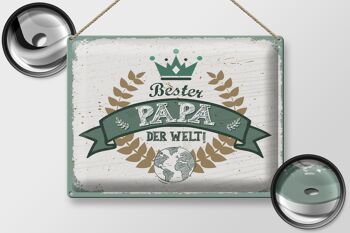 Plaque en étain disant Meilleur papa du monde 40x30cm, cadeau 2