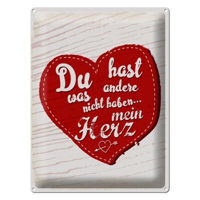 Blechschild Spruch Du hast mein Herz Liebe 30x40cm Geschenk