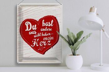 Panneau en étain disant You have my heart love, 30x40cm, cadeau 3