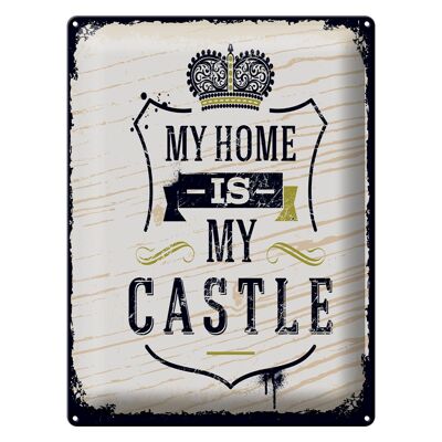Cartel de chapa que dice Mi casa es mi castillo 30x40cm casa