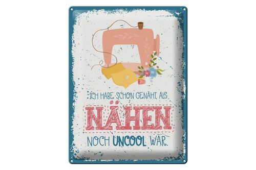 Blechschild Spruch NÄHEN habe schon genäht als 30x40cm