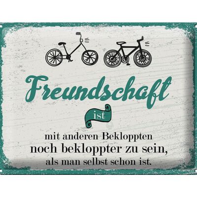 Blechschild Spruch Freundschaft noch bekloppter sein 40x30cm