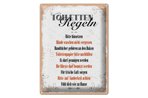 Blechschild Spruch Toilletten Regeln darf gesungen 30x40cm