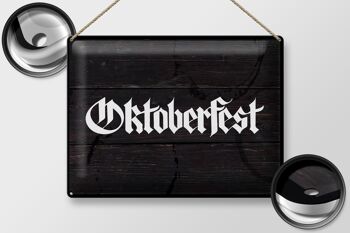 Signe en étain Fest Oktoberfest bière célébrer Munich 40x30cm 2